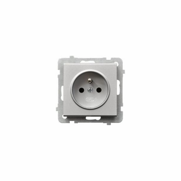 Ospel Single Socket Sonata Silver Mat Z/U 16A IP20 s PRZE...
