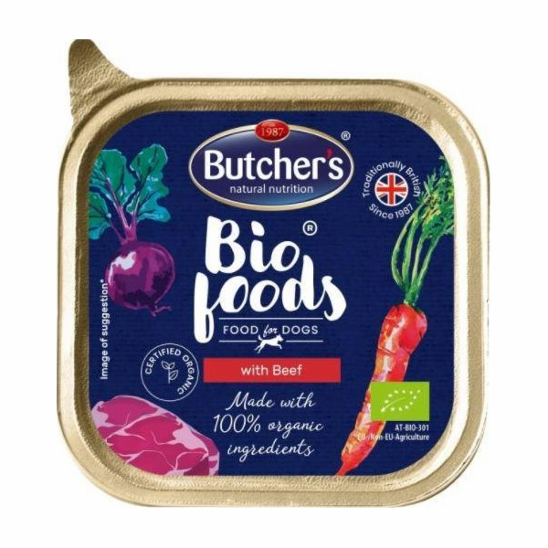 BUTCHER S Bio Foods with beef - Mokré krmivo pro psy - 150 g