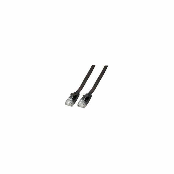 EFB plochý kabel RJ45 U / UTP, kat. 6A, PVC, 5 m, černá