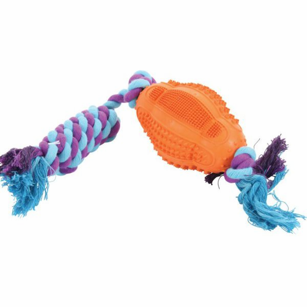 Rugby gumová koule Zolux s šňůrou 11 cm
