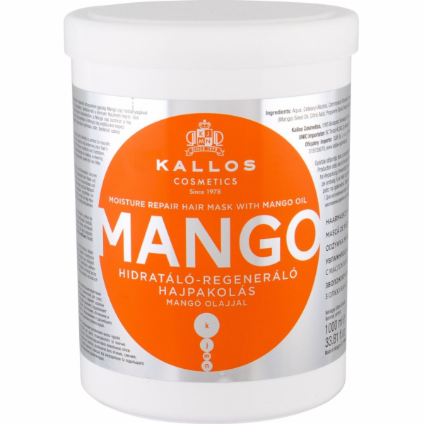 Kallos Hair Mask Mango Cosmetics 1000 ml
