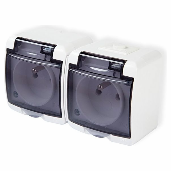 Karlik Hermetic Socket Double 2x2p+s bílou (GHE-2D)