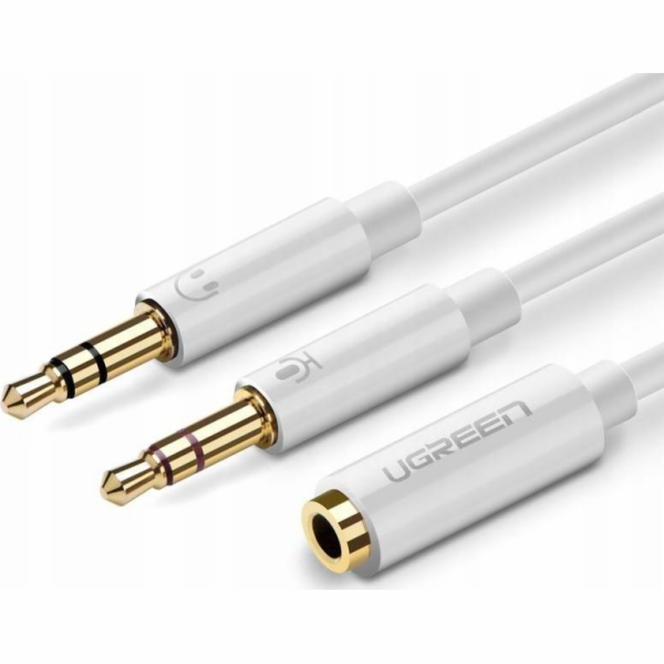 Ugreen Jack 3,5 mm kabel - Jack 3,5 mm x2 0,28 m bílý (20...