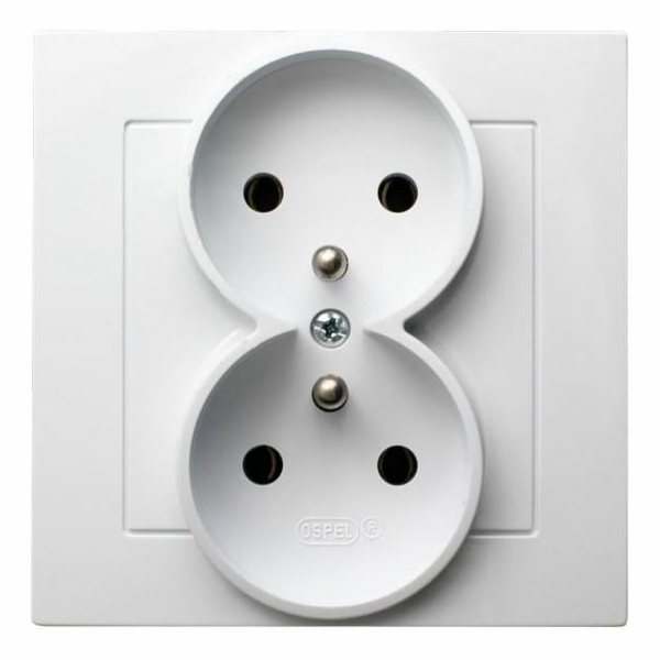 Ospel Socket jako dvojitý s bílým uzemněním (GP-2GZ/00)