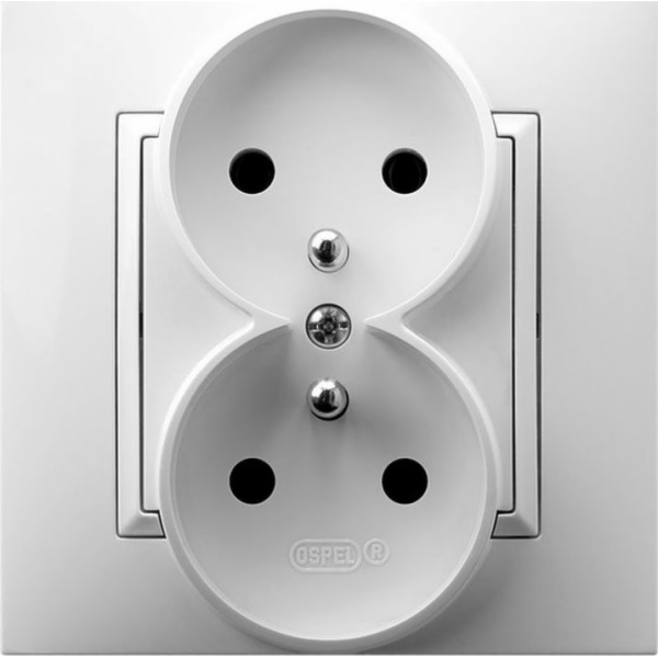 Ospel Aria Double Socket Z/U White GP-2UZ/00