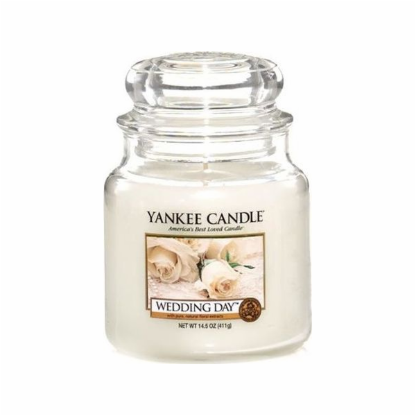 Svíčka ve skleněné dóze Yankee Candle, Svatební den, 410 g