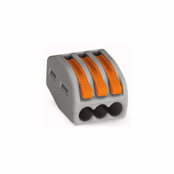 Instalační konektor WAGO 3-WIRE s pákou pro uvolnění (222...