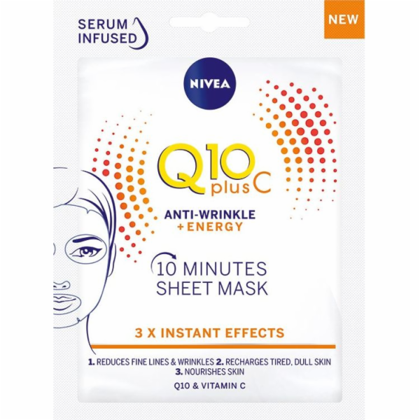 Nivea Q10 Plus C Maska v laloku 10 minut anti-wrinkle+ene...