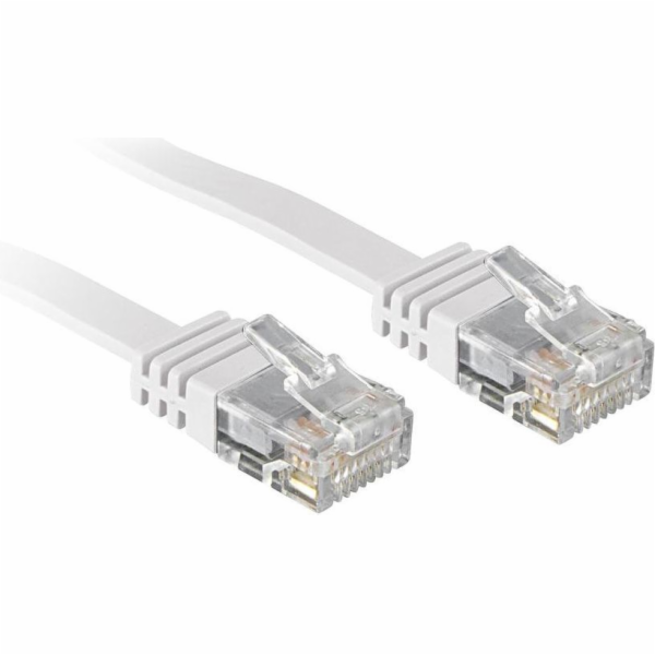 Lindy Patchcord Cat6, Flat, 3M, White (47503)
