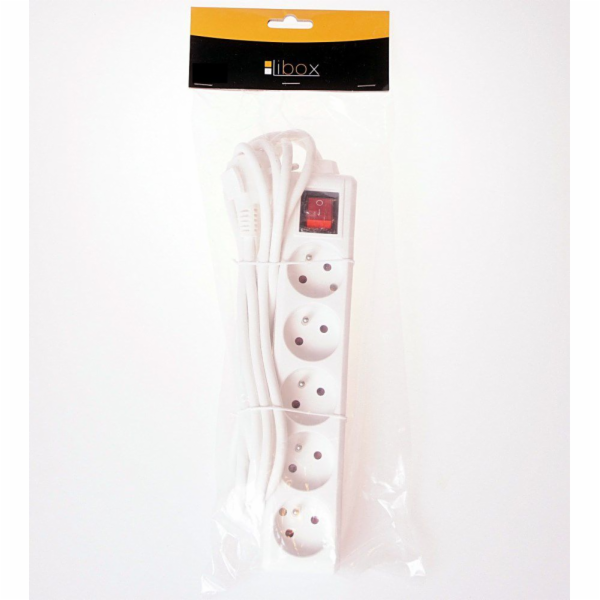Libox Power Strip 5 zásuvek 1,5 m bílá (LB0085-1.5)