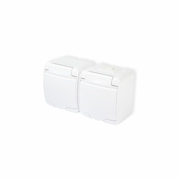 Karlik White NT 2x Z/U s IP44 - GHE -2 CLAP