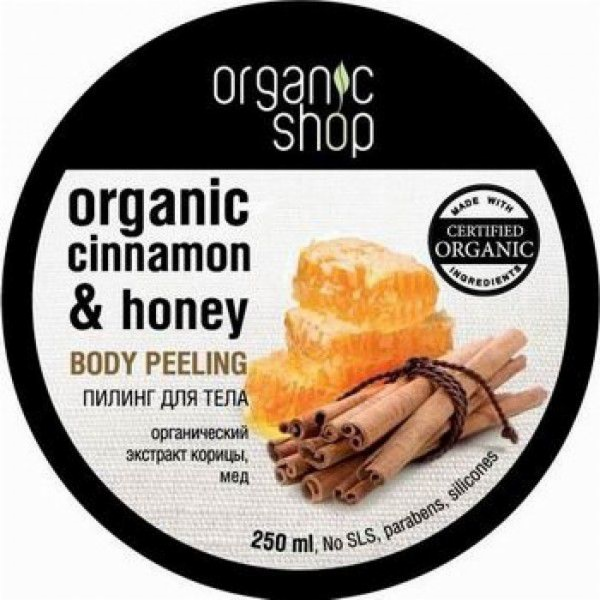Organický obchod Body Peeling Honey Cinnamon 250 ml