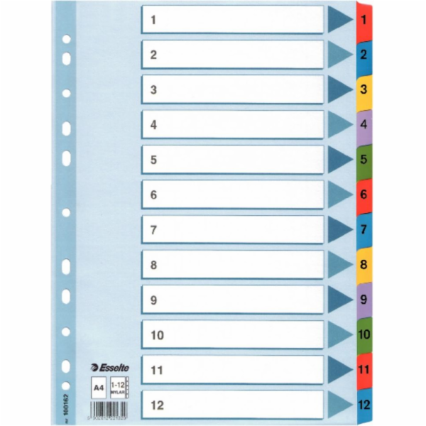 Esselte Cardboard Indexes 1-12 White Tabs (100162)