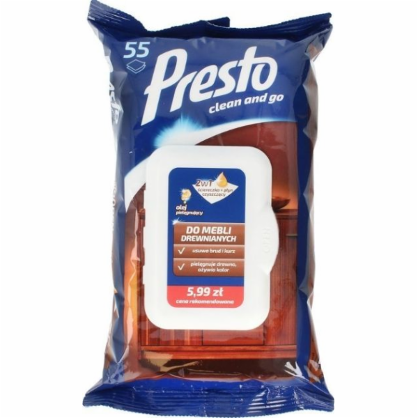 Presto 2in1 hadřík + čisticí kapalina pro dřevěný nábytek...