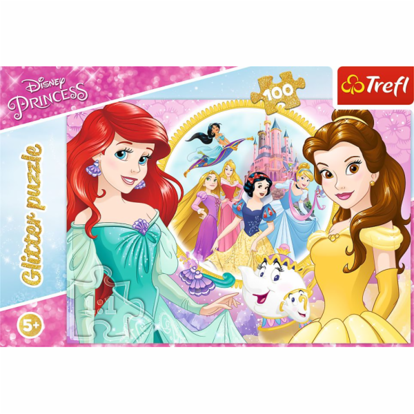 Trefl Puzzle Glitter Shiny Princessess Disney Bella a Ari...
