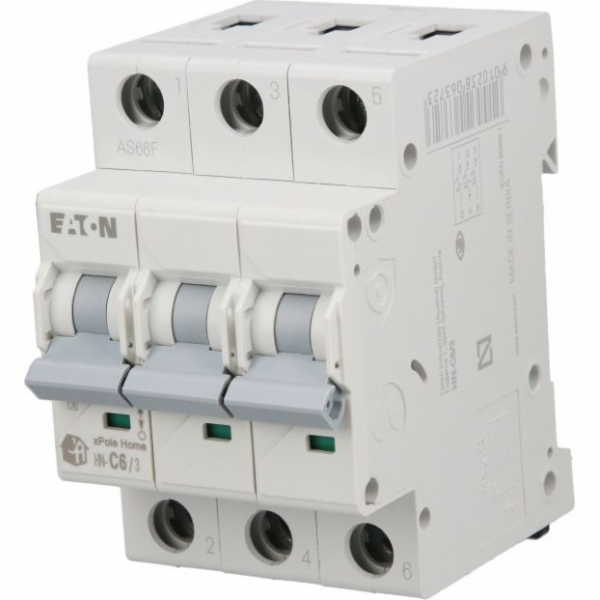 Eaton Overprournt Switch 3P C 6A 6KA AC XPOL HOME HN-C6/3...