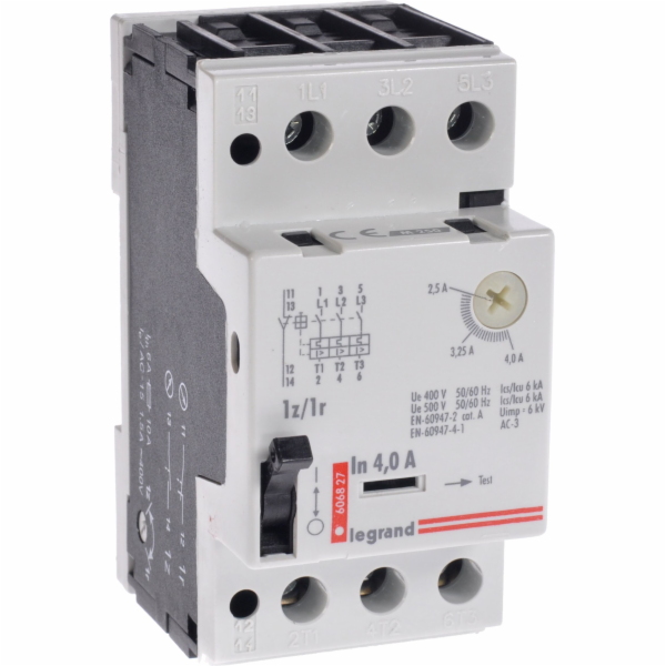 Přepínač motoru Legrand 3P 1,5 kW 2.5-4A M250 1Z/1R 4 606827