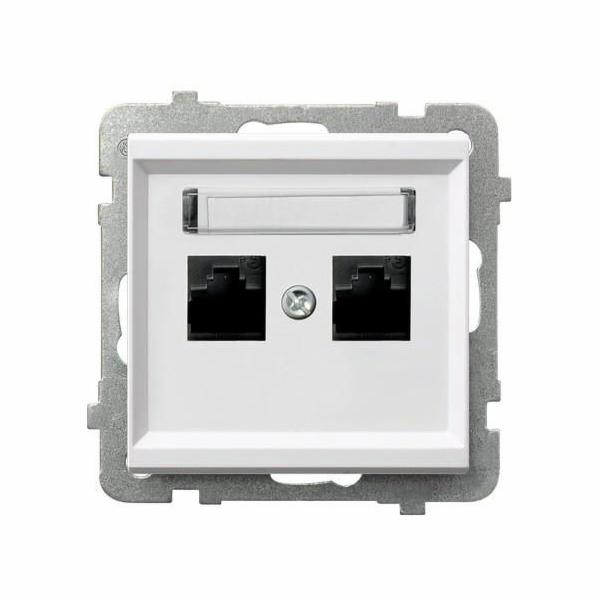Ospel Computer Stand Sonat Double 2xRJ45 5E WHITE (GPK-2R...