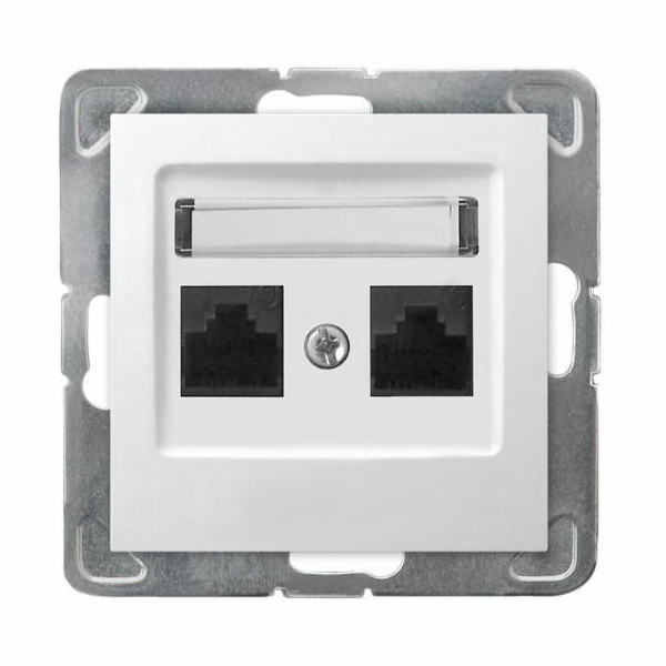 Ospel Computer Socket Impresja Double RJ45 5E WHITE (GPK-...