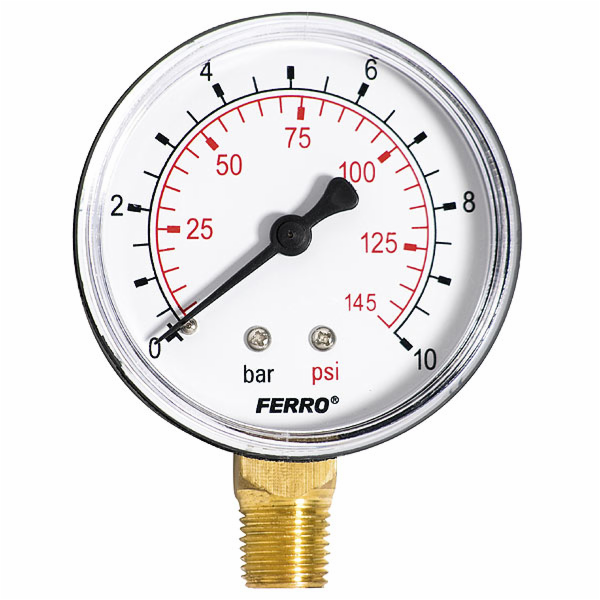 Tlak Ferro 63 mm 1/4 "Boční připojení M6310R