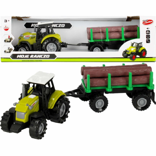 Mega Creative My Ranch Traktor s přívěsem 25 cm se světle...