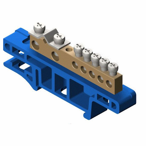 Elektro-Plast 7kolejová kolejová svorkovnice, modrá TH35 ...