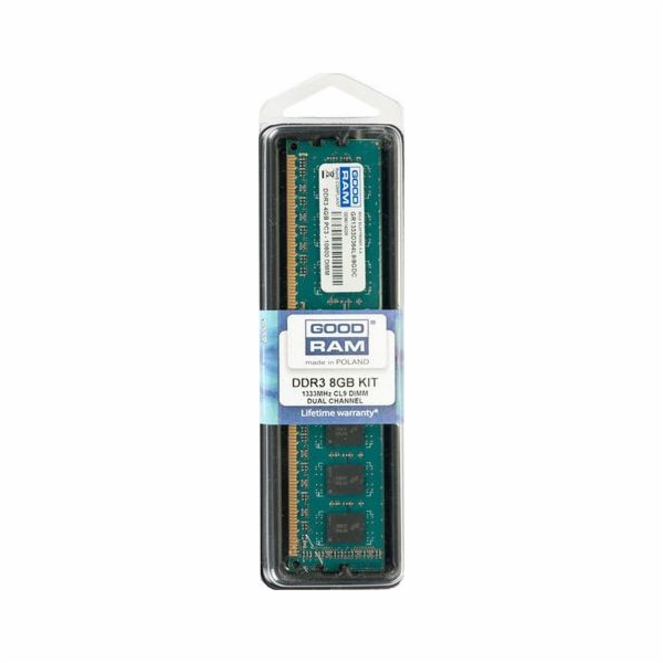 GOODRAM DDR3 8GB 1333MHz CL9 GR1333D364L9/8G Počítačová p...