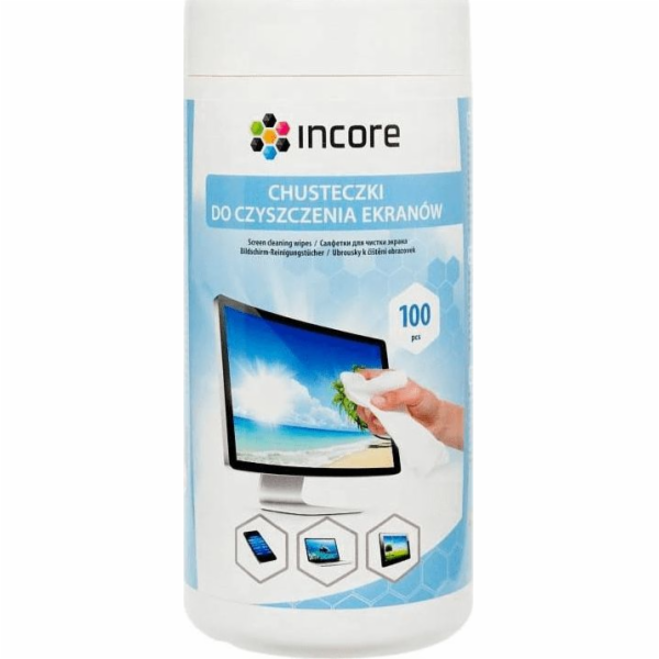 Incore zvlhčené ubrousky pro čištění obrazovek TFT/LCD 10...