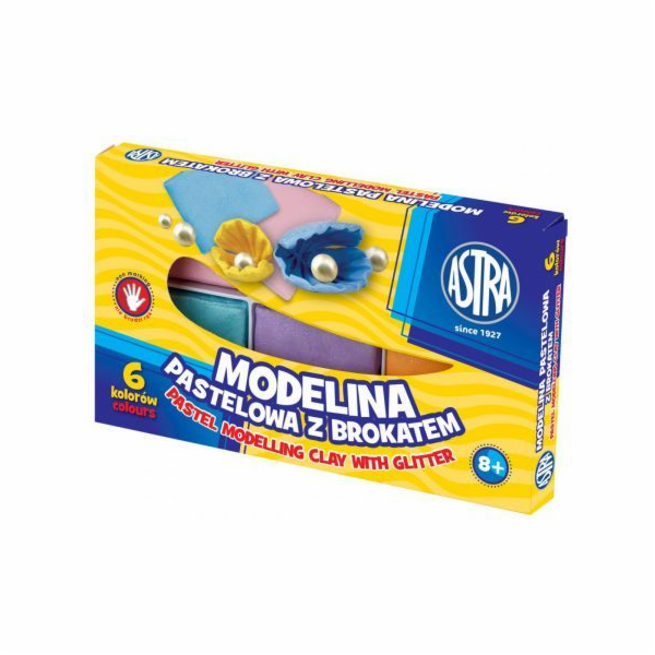 Astra Astra modelovací hmota 6 barev pastelová se třpytka...