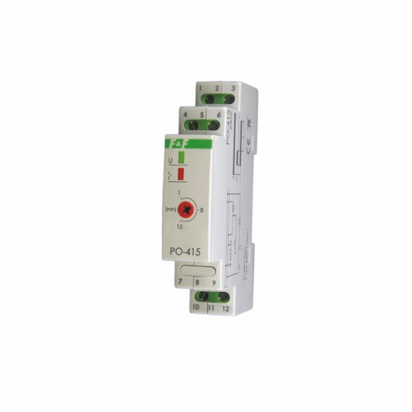 PO-415 TIMER RELAY 10A 1P 1-15MIN 1M 230V AC DELAYED FALL...