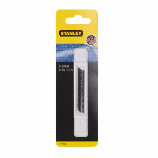 Stanley HSS vrták do kovu, válcový, 3 mm, 3 ks. (STA50020)