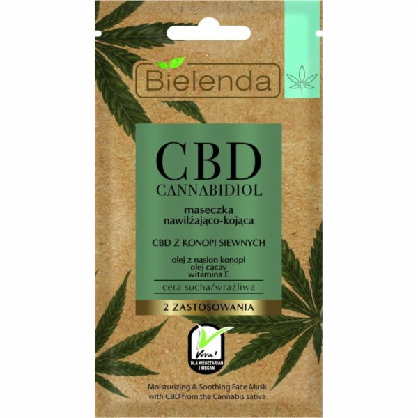 Bielenda CBD Cannabidiol Hydratační a zklidňující maska 8g