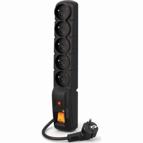 ACAR F5 Power Strip 5 hnízda 2,5 m černá (W2052)