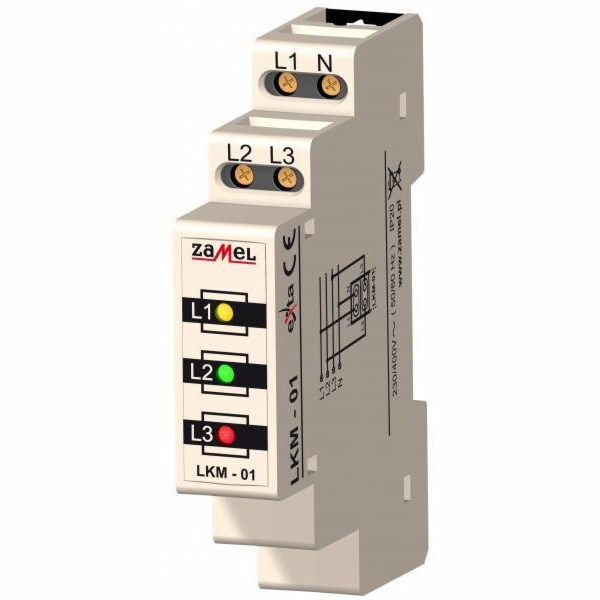 Zamel Indikátor napájení LKM-01-10 1P 230V 2,8mA LKM-01-40