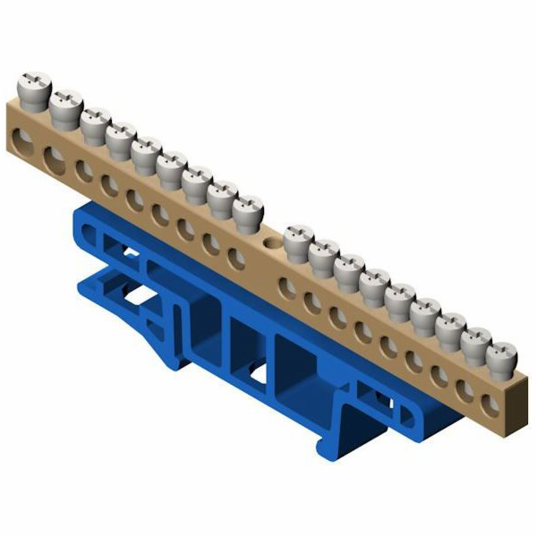 Elektro-Plast 18cestná kolejová svorkovnice, modrá TH35 L...