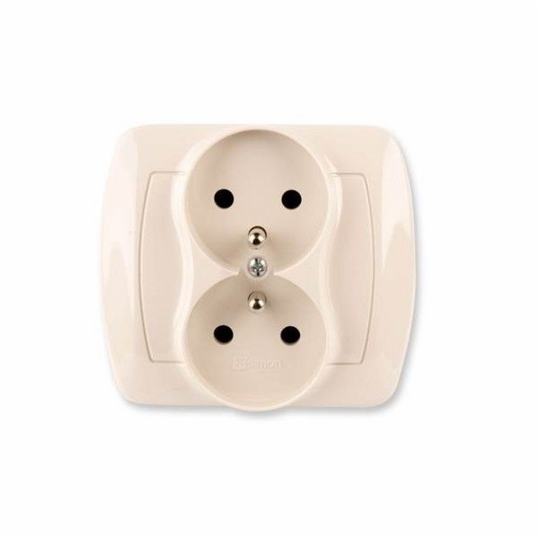 Kontakt-Simon Dvojitá zásuvka CHORD Z/U béžová
