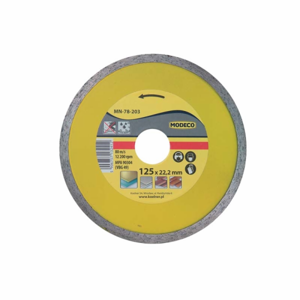 Diamantový brusný kotouč Modeco Mars, celý 125 mm (MN-78-...