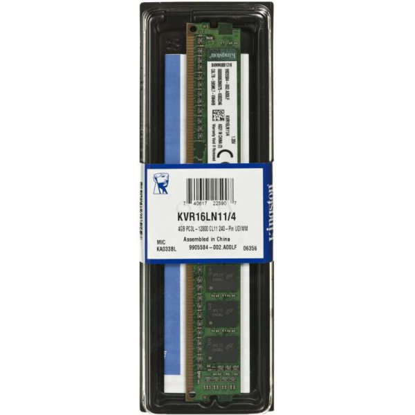 Paměť Kingston ValueRAM, DDR3L, 4 GB, 1600 MHz, CL11 (KVR...