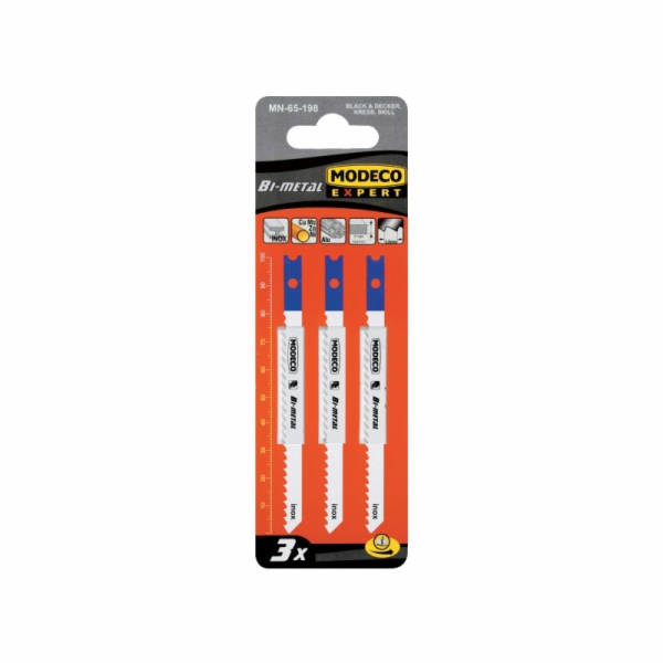 Modeco listy do přímočarých pil typu U 100x3mm PVC podéln...