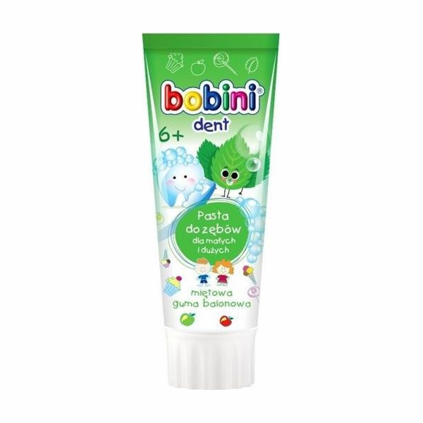 Bobini zubní pasta 6+ mátová žvýkačka 75ml