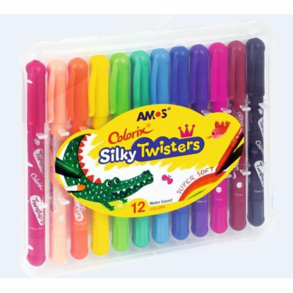 Pastelky Amos Silky Twisters 12 barev