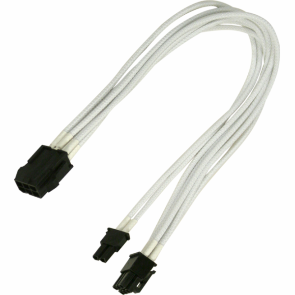 Nanoxia PCIe 6-pin - PCIe 8-pin, 0,3 m, bílá (900400023)