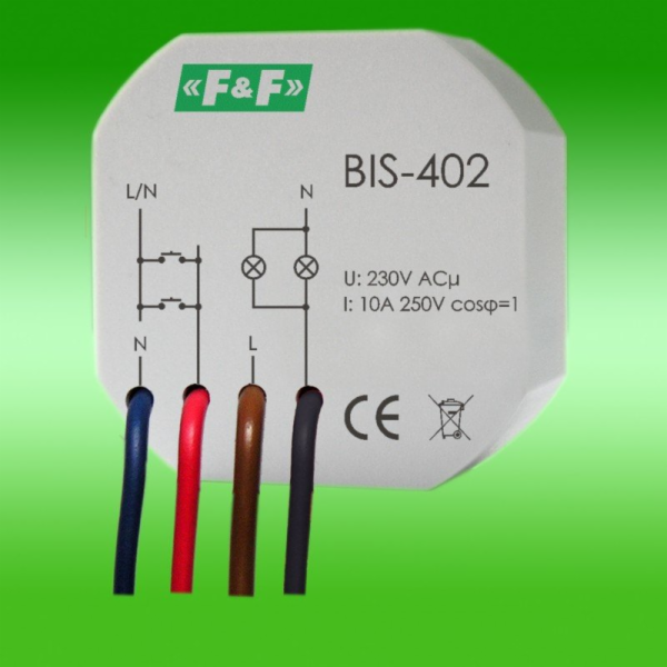 F&F Pulzní relé 230V 16A instalace v p/t krabici - BIS-402
