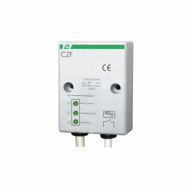 F&F Výpadek fáze a nesymetrie relé 10A 1Z 4sec 45V CZF