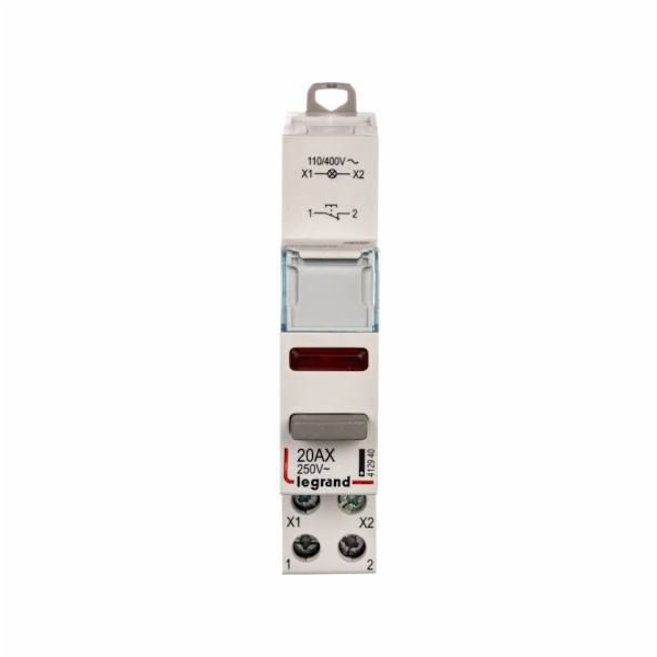 Legrand Modular button 20A 1R s LED lampou 110/400V červe...
