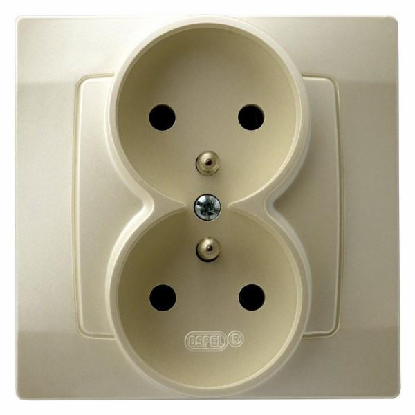 Ospel Double Diamond zásuvka s uzemněním, ecru pearl (GP-...