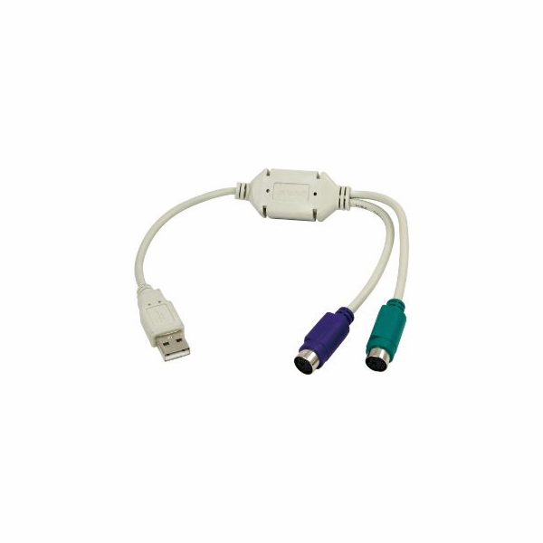 LogiLink USB - PS/2 x2 USB adaptér bílý (AU0004A)