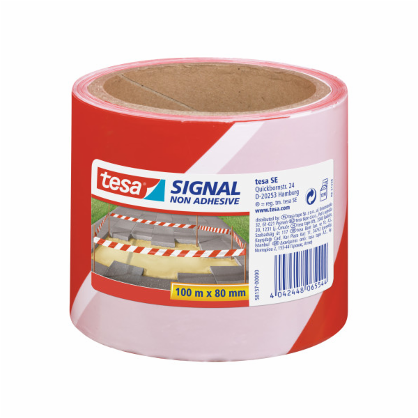 Tesa 58137 - Rot - Weiß - Polyethylen - 100 m - 80 mm