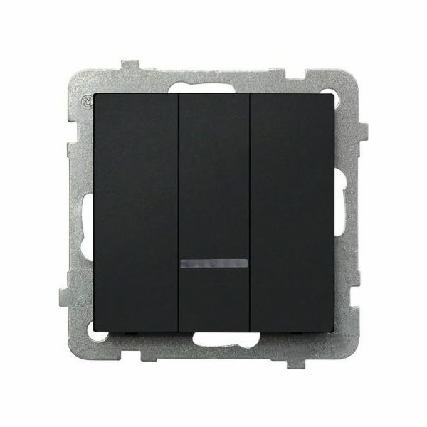 Ospel Trojitý spínač Sonata 10AX IP20 černá metalíza (LP-...