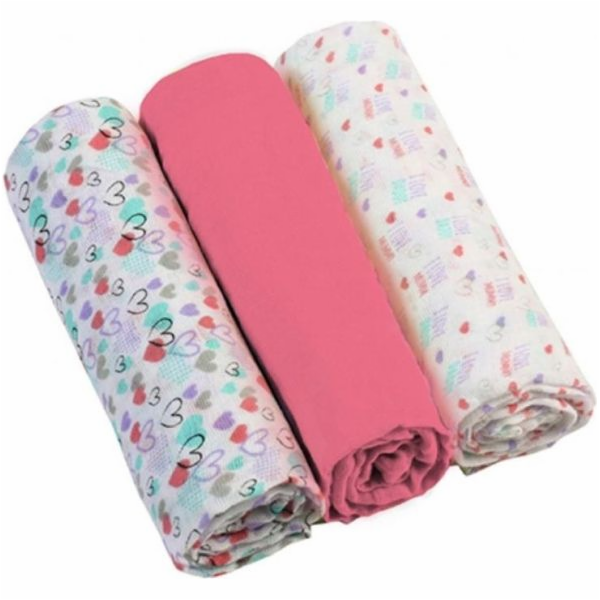 BabyOno Raspberry mušelínové plenky, 3 kusy (348/02)